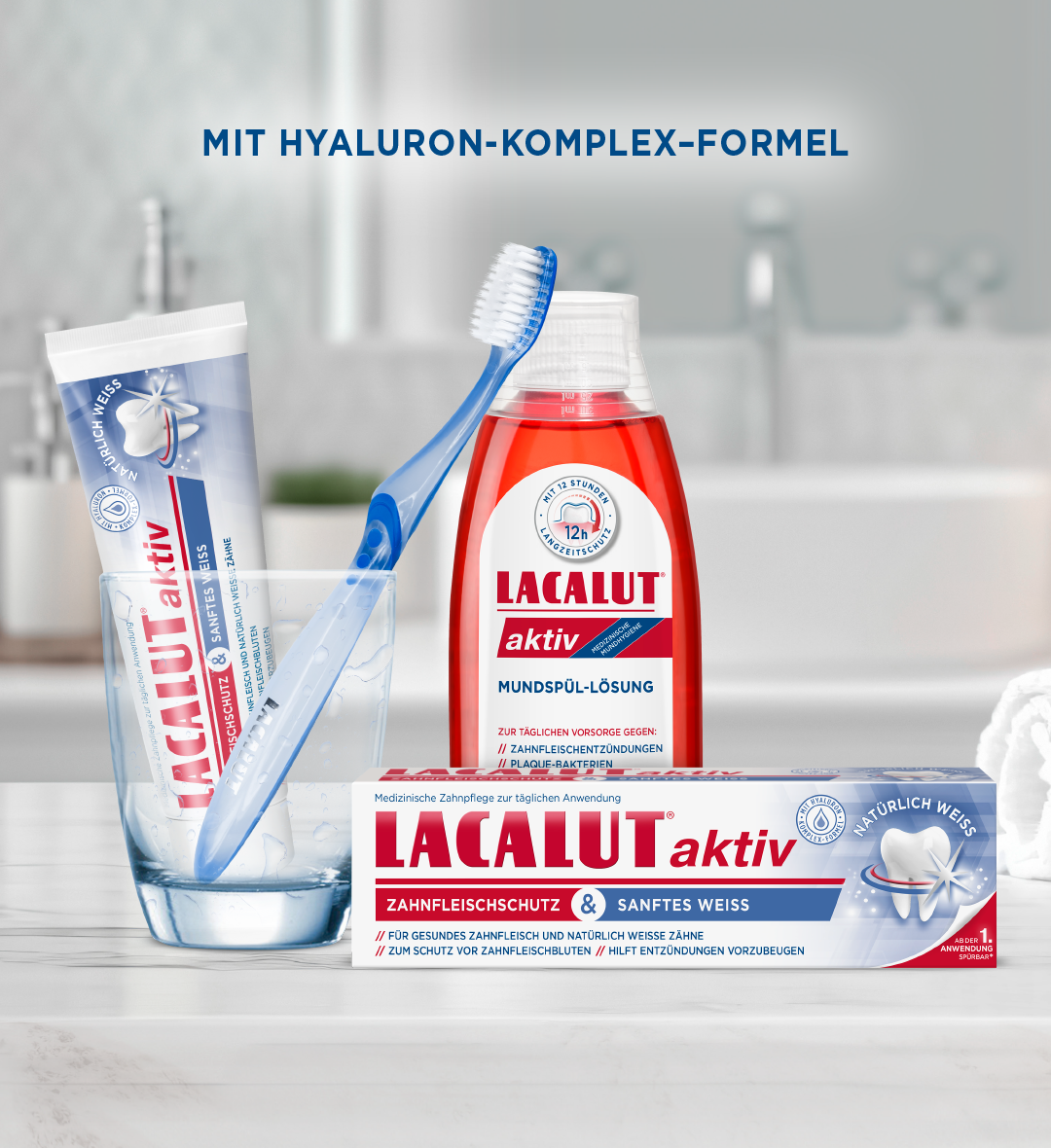 LACALUT® aktiv Zahnfleischschutz & Sanftes Weiss Zahncreme
