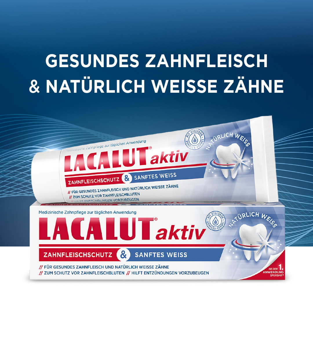LACALUT® aktiv Zahnfleischschutz & Sanftes Weiss Zahncreme
